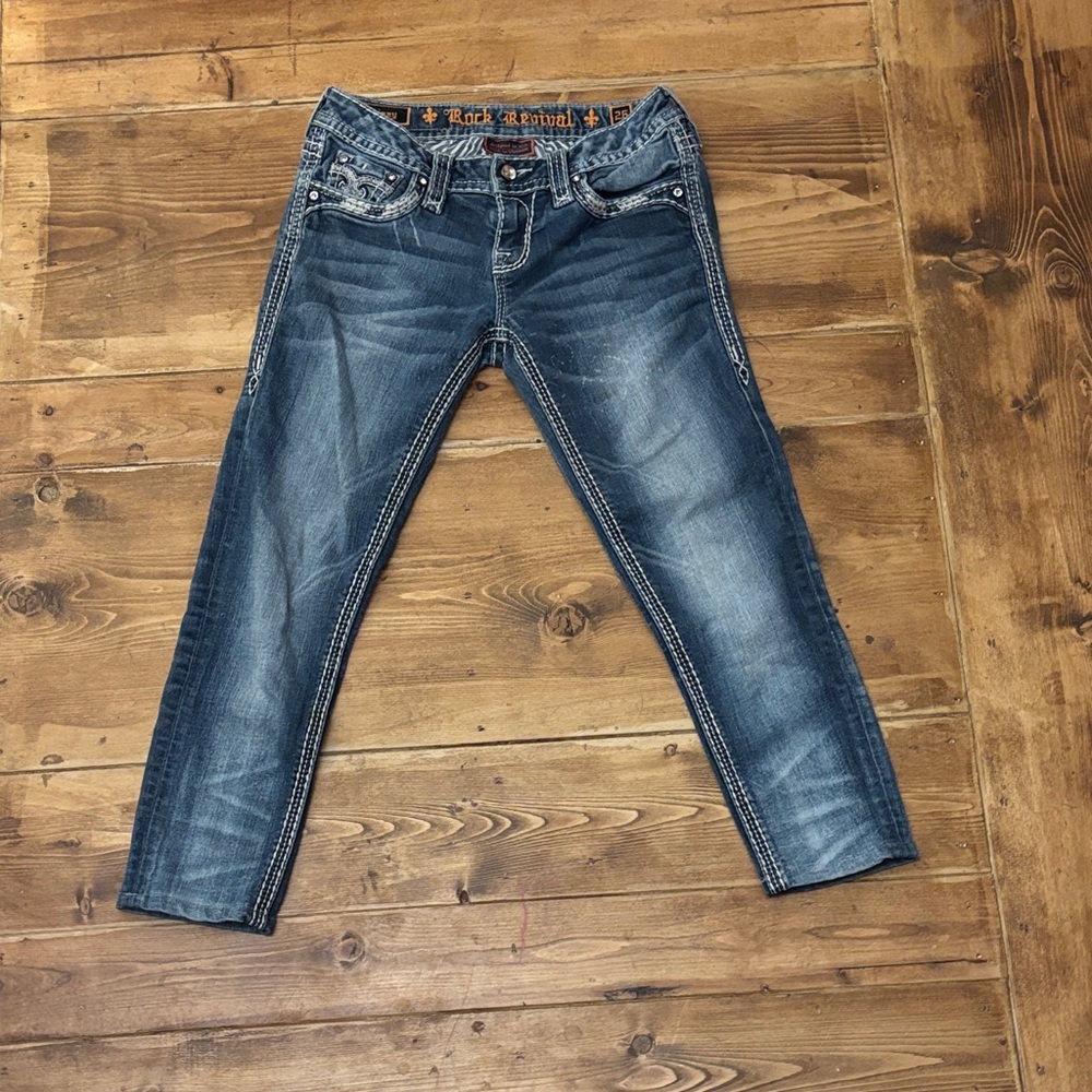 Rock Revival Women's Dark Blue Ankle Jeans